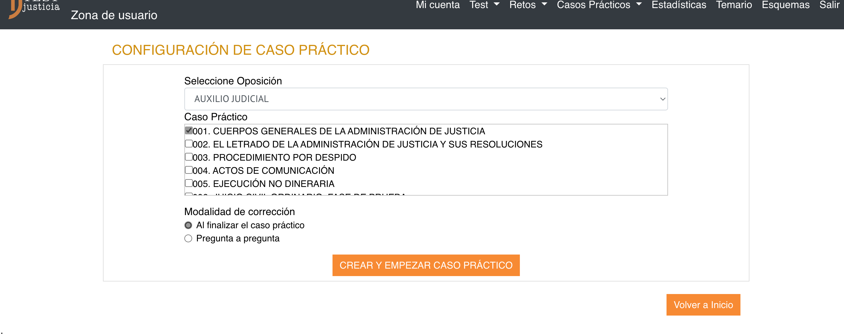 configura tu caso práctico de auxilio judicial con nosotros